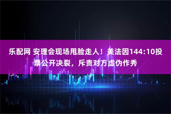 乐配网 安理会现场甩脸走人！美法因144:10投票公开决裂，斥责对方虚伪作秀